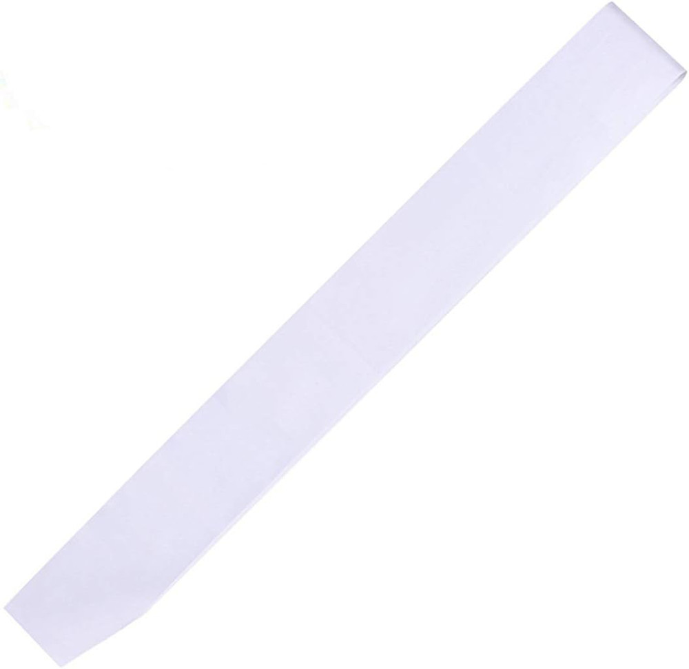 4 Pack White Blank (Plain) Satin Sash Party Accessory for Party,Wedding Decorati