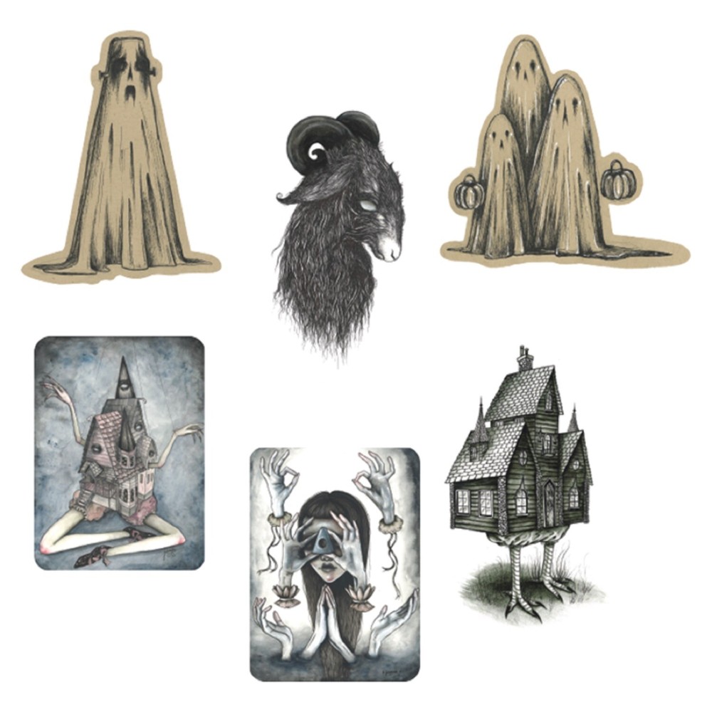 Little Ghouls Art Haunted House Halloween Party Wall Decoration Paper Cutouts