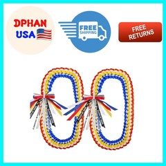 Vibrant Hand-Woven Graduation Leis – Adjustable 48-Inch Lei for Celebrations