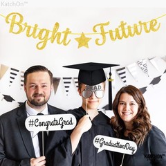 Glitter Bright Future Banner – 10 Feet, No DIY, Pre Strung | Bright Future Gold