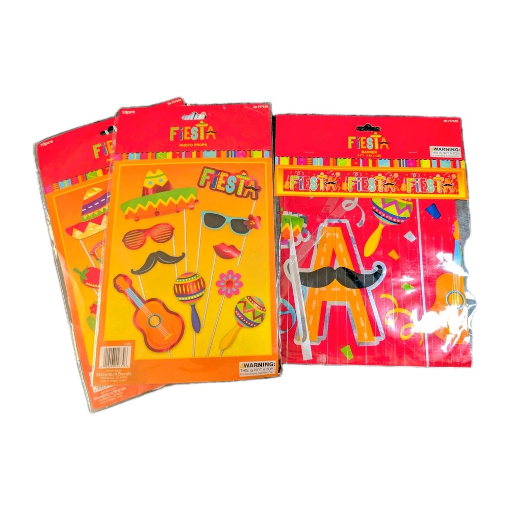 NEW Mexican Fiesta 20 Photo Props And 5′ Banner Decoration Cinco de Mayo Party