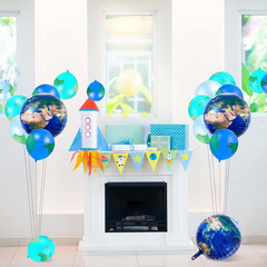 48 Pieces Globe Earth Balloons, 8 Pcs 22 Inch Foil Planet Balloon, 40 Pcs 12 Inc