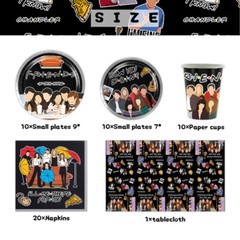 Friends TV Show Birthday Decor Party Supplies Set Plates Cups Tablecloth Napkins