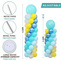 Blue and Yellow Balloon Column Kit Set of 2 with Balloons