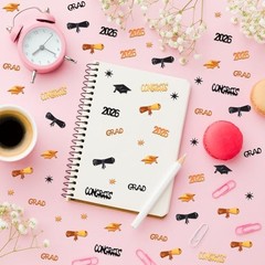 Black and Orange Graduation Confetti 2026, 1000 Pcs Class of 2026 Orange Black