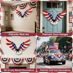 Heavy-Duty Lighted American Eagle Wall Art for 4th of July Outdoor Festivities