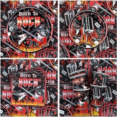 Rock and Roll Party Decorations, Including Born to Rock Banner, Plate , Napki