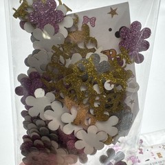 400 Pcs Sweet 16 Table Confetti – Silver Purple Flowers Gold 16 Glitter Birthday
