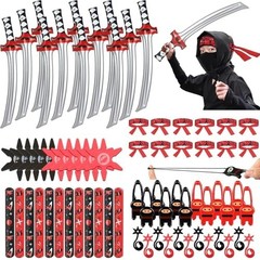 72Pcs Karate Party Favors Set – Inflatable Swords, Headbands, Slap Bracelets, De