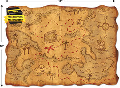 Plastic Treasure Map Party Accessory (1 Count) (1/Pkg) ⭐️⭐️⭐️⭐️⭐️