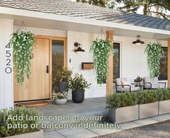8pcs Artificial Plant Fake Eucalyptus Leaf Hanging Flowe Vine Garden Home Decor