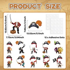 Pirate Treasure Theme Cutouts 60pcs Skull Hat Paper Decorations Bulletin Board