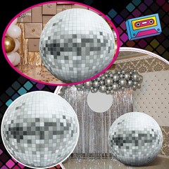 3.7 ft 70s Themed Party Decorations Disco Ball Cardboard Cutout Stand-up