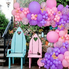 Pink and Purple Balloons 100 Pack 12 inch Light Pink Purple Latex Balloons fo…