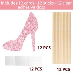 12 PCS Pink High Heel Centerpiece Stick Girl Birthday Engagement Party Decor