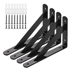 Strong L Shaped Shelf Brackets for Wall Mounting Books Kitchen and Garage