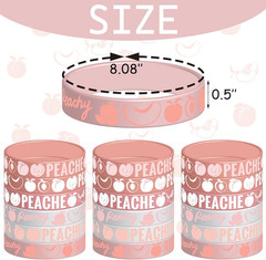 24pcs Peach Silicone Wristbands Party Favors Summer Fruit Bracelets 8.08 inch