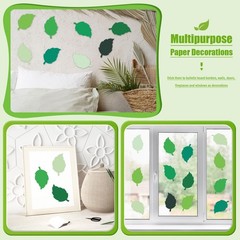 200 PCS Green 4 Inch Paper Leaf Cutouts Spring Summer Classroom Craft Decor