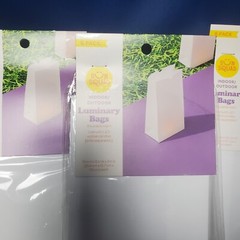 4 Pack Sun Squad Solid Resin White Indoor Outdoor Luminary Bags 10x5x3 Reusable