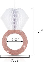 3-Pack Rose Gold Honeycomb Diamond Ring Decorations – Wedding & Bridal Party