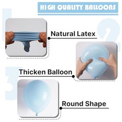 Light Blue Balloons 92 pcs Different Sizes of 18 12 10 5 Inch Baby Pastel Sky