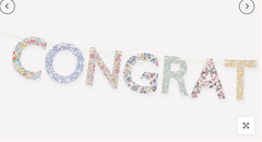 Meri Meri Liberty Print CONGRATULATIONS Garland Banner Paper Hanging Free Ship