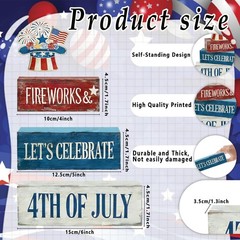 4th of July Table Decorations Patriotic Memorial Day Tiered Tray Decor Wooden…