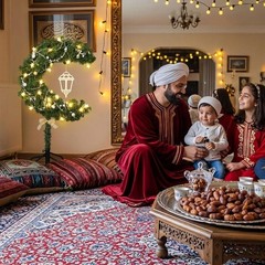 Eid Crescent Moon Tree W/ LED Lights Ramadan Decorations Islamic Holiday Decor