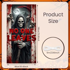 72×35″ Halloween Door Banner Scary Ghost Hospital Party Photo Backdrop
