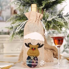 Christmas Wine Bottle Cover Wine Gift Bags with Drawstring Reusable Covers