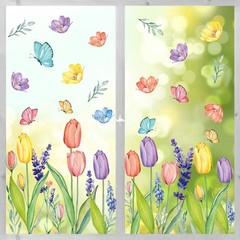 Horaldaily 67 PCS Spring Summer Window Cling Sticker, 11.5 x 8.3, #01