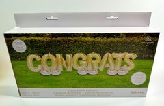 Celebration Party CONGRATS Yard Sign Metallic Balloon Letters 131″x32″ Airloonz