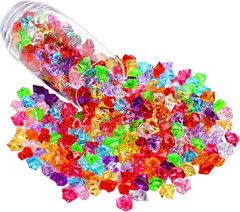 180-190pcs Multicolored Acrylic Fake Gems, Crushed Ice Rocks, Plastic Gems Jewel