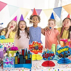 Funrous 11 Pieces Hero Party Decoration Honeycomb Centerpieces Classic