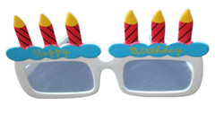 1 Pair White HAPPY BIRTHDAY Cake & Candles PARTY GLASSES Great for pictures