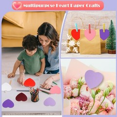 360 PCS Valentines Day Heart Cutouts Assorted Color Paper Shape Crafts