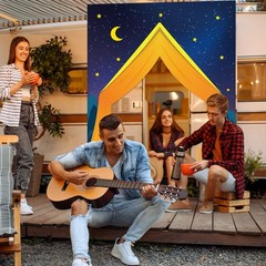 3Pcs Camping Party Decorations Porch Banners Backdrop for Summer Camp Campfir…