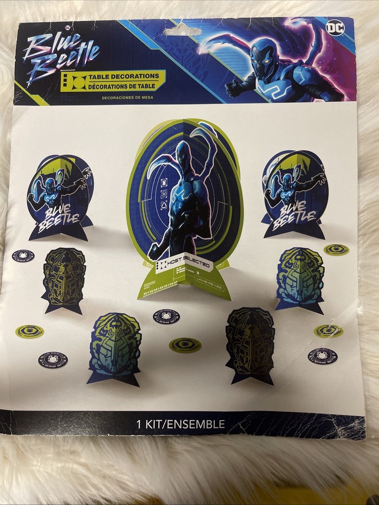 Blue Beetle Movie DC Comics Superhero Birthday Party Table Decorating Kit