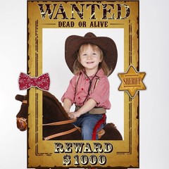 9 PCS West Wanted Photo Booth Prop Kit – 24 x 17 » Wild Western Selfie Booth…