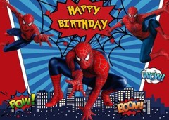 Spiderman Marvel Superhero Happy Birthday Backdrop 5×3.5ft Party Decoration