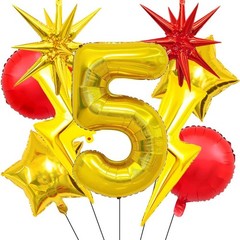 Cartoon Decorations 40 Inch Gold Number 5 Balloon Gold Star Balloons Lightnin…