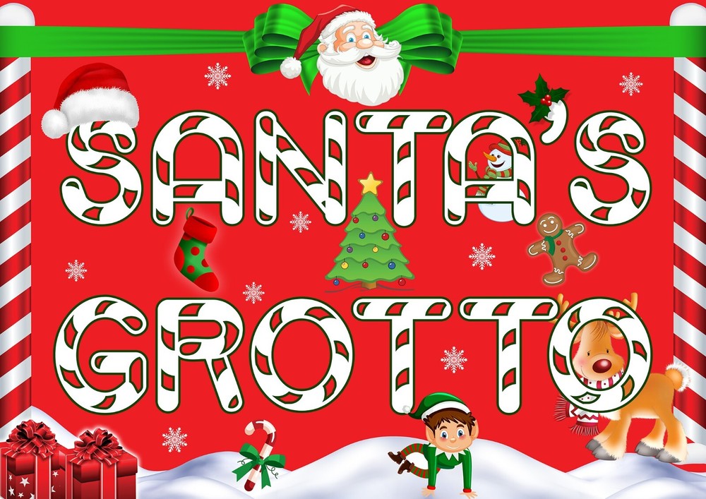 Wall Poster Print Sign Santa Santa’s Grotto Notice Decoration Optional Laminated