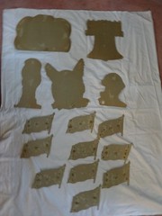 15 Die Cut Vintage Dennison, Eureka Decorations Flag, Liberty Bell, Eagle, Bell