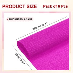 6Pcs Crepe Paper Roll 8.2ft Long 98 Inch Wide for Decoration, Peach Red
