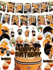 Haikyuu!! Party Supplies Birthday Set Balloons Cake Toppers Banner Decor Gift