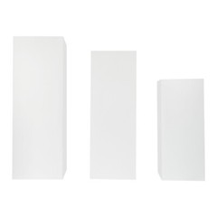 Flower Display Stands White 3 Piece Square Metal Pedestals for Wedding Decor