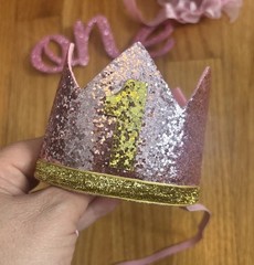 First Birthday Girl Crown Party Decor One Baby’s 1st Cake Topper Headband Lot