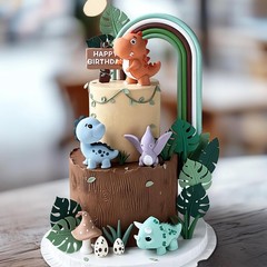 30PCS Dinosaur Cake Toppers Set for Birthday – Washable Reusable Jungle Theme…