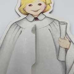 Paper Art Co Graduation Honeycomb Centerpiece 9in White Gown Female Vtg