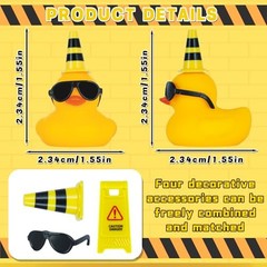 Rubber Duck for Jeeps Car Dashboard Decoration,Funny Squeaky Duck with Road